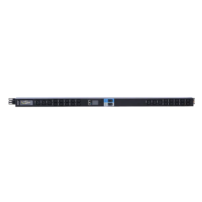 Интеллектуальный стоечный PDU TCP/IP, 26 розеток IEC C13/C19, 1,5U, жидкостный магнитный автоматический выключатель, вертикальный - Ningbo DCDU Power Distribution Equipment Co.，Ltd.